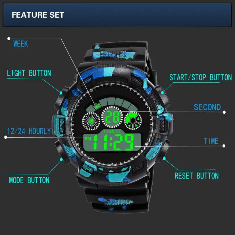 Мужские часы спортивные цифровые светодиодный водонепроницаемые наручные часы Мужские аналоговые цифровые военные армейские стильные мужские электронные часы