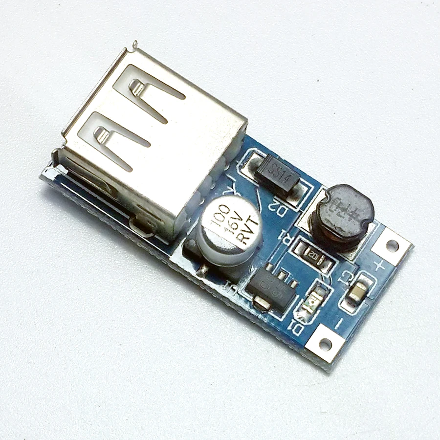 DC модуль бустера (0 9 В ~ 5 В) L 600мА USB бустер монтажная плата выход синяя