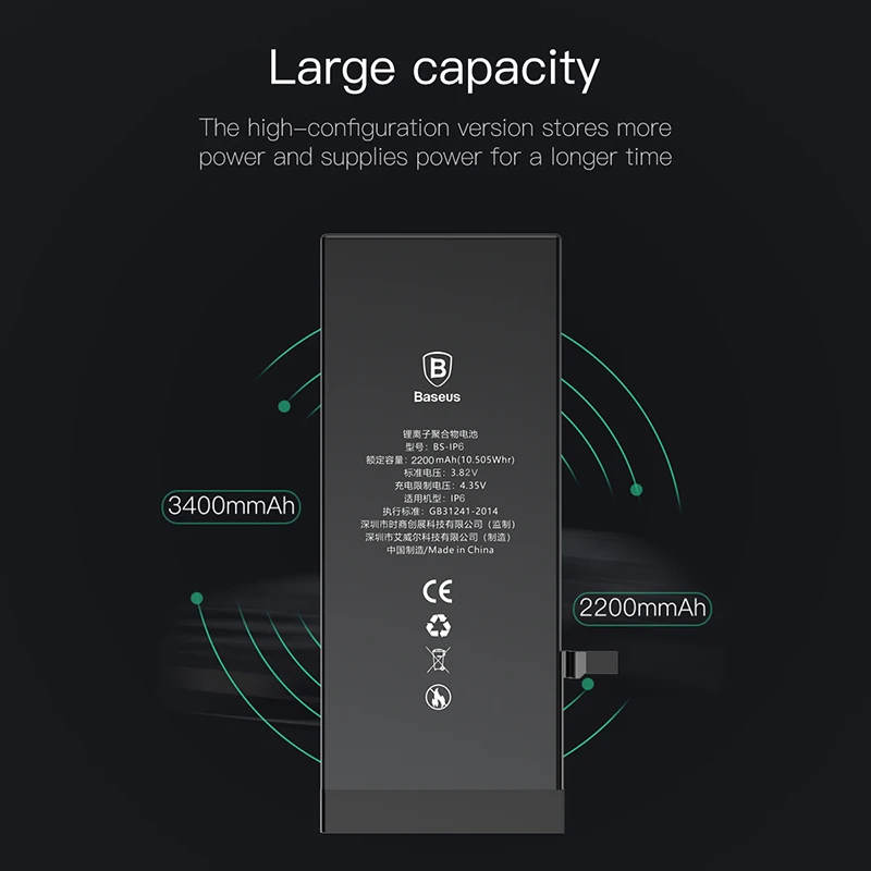 Аккумулятор мобильного телефона для iPhone 6 6s Plus, сменный внутренний аккумулятор для iPhone 6p с подарком, Прямая поставка