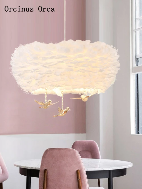 Plafonnier Led En Plumes D Oiseaux Design Nordique Moderne Et Simple Design De Dessin Anime Luminaire Decoratif D Interieur Ideal Pour Une Chambre D Enfant Ou Un Reve Aliexpress