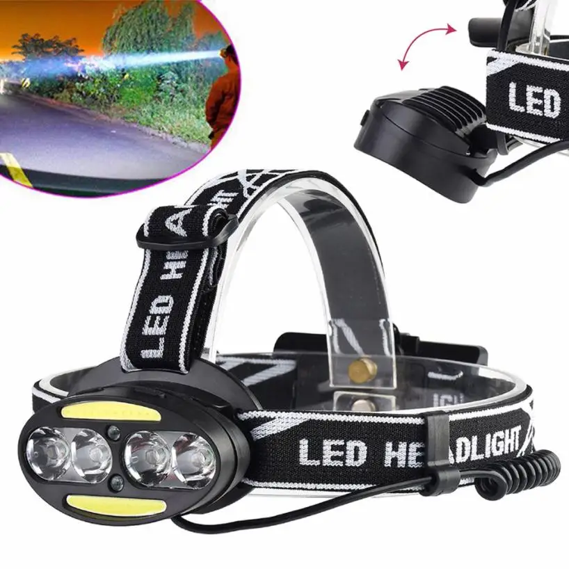 Уличный фонарь для велосипеда 40000lm 8 LED XML-T6 + COB налобный ночник безопасный