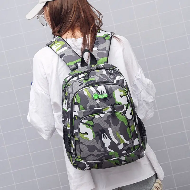 

3 sizes Camouflage Nylon Waterproof School Bags for Girls Boys Children Orthopedic Backpack Kids Bag Grade 1-6 School Backpack
