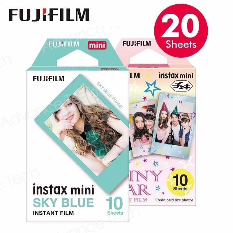 20 Простыни детские из натуральной Fuji Fujifilm Instax Мини Плёнки монохромный моно Air Mail