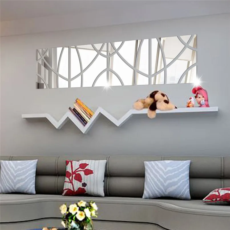 

14Pcs 3D Mirror Rectangle Vinyl Removable Wall Sticker Decal Home Decor Living Room Art DIY Wholesale Free Shipping 30RI14