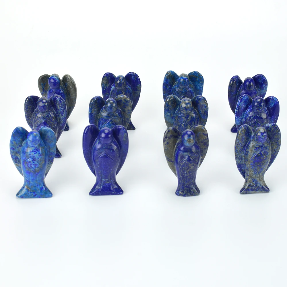 

1Pc 2''Natural Lapis Lazuli Hand Carved Realistic Healing Crystal Angel Figurine Gemstone Angel Statue Birthday Gift Home Decor