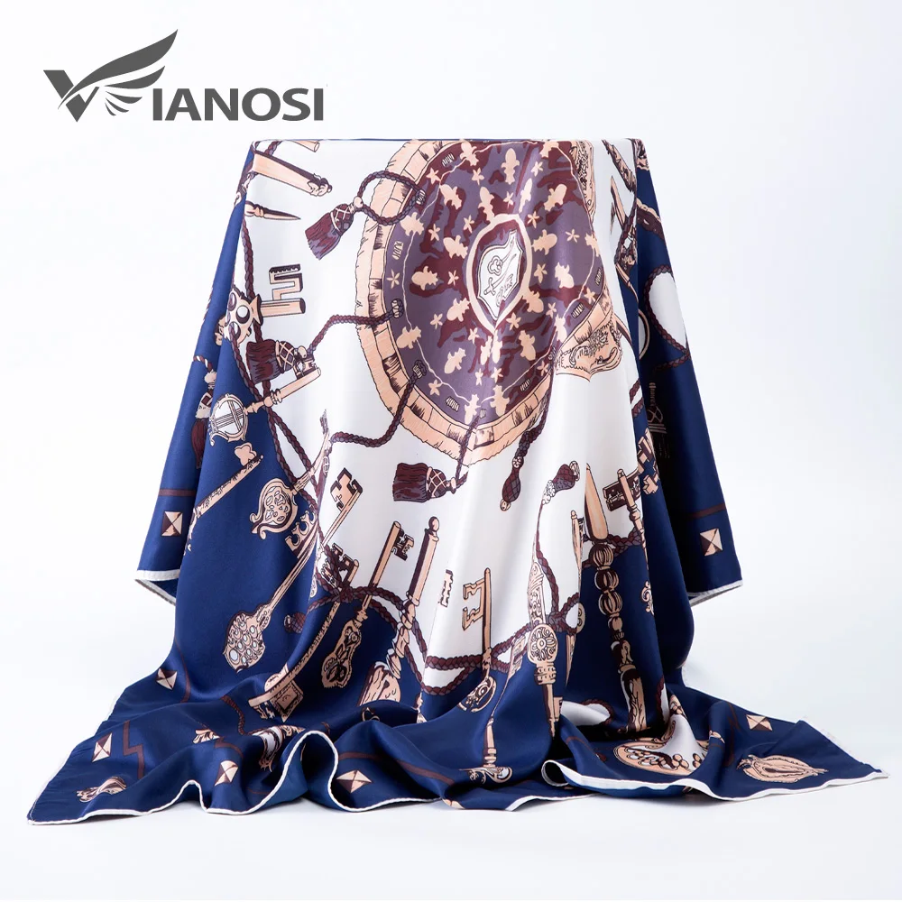 [VIAONS] Модный женский квадратный шелковый шарф 100*100 см, платок Бандана с принтом, женский платок WJ812