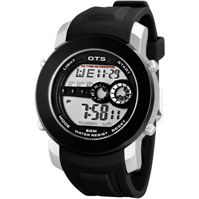 Силиконовые Relogio masculino ОТС Цифровые наручные часы Мужские Большой светодиодный