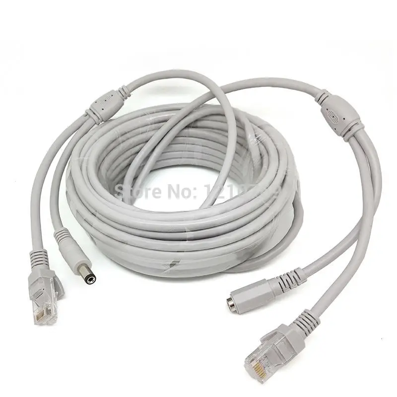Power Cable 20m/65FT RJ45 Ethernet Port 2 in 1 Power supply & network Extension Cable IP Camera Line CCTV System LAN Cord Power Cable 20m/65FT RJ45 Ethernet Port 2 in 1 Power supply & network Extension Cable IP Camera Line CCTV System LAN Cord