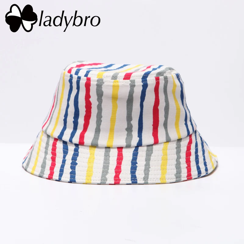 Ladybro весна лето женская шляпа унисекс плоская хлопковая Панама для мужчин женщин шляпа для путешествия Женская Мужская шляпа рыбака черная - Цвет: 011 red and blue