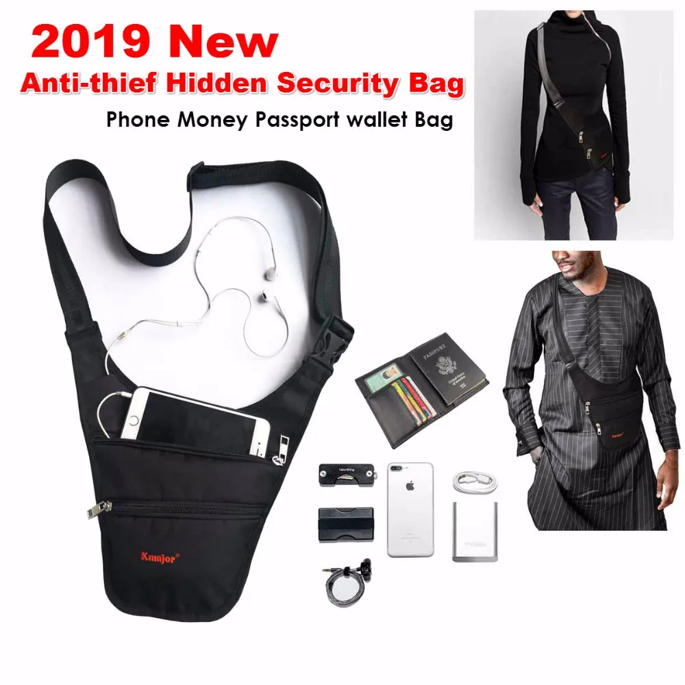 Armpit Phone Money Passport wallet Pouch Anti thief Hidden Security