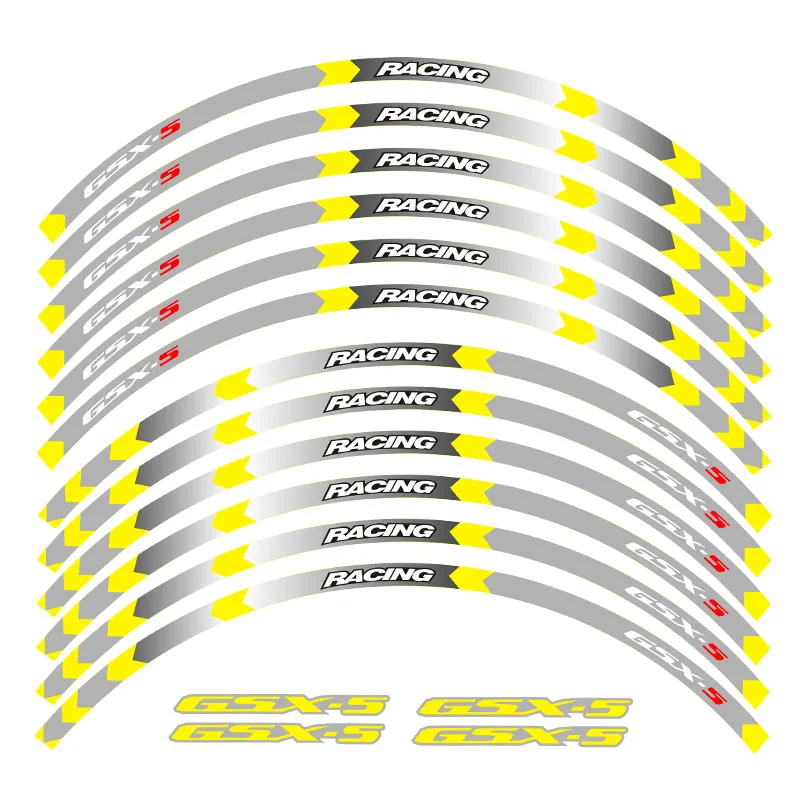 Высококачественная Светоотражающая наклейка для мотоцикла, обода, полосы, наклейки, 17 дюймов, клейкая отражающая лента для Suzuki GSX-S 1000 1000F - Цвет: B Yellow
