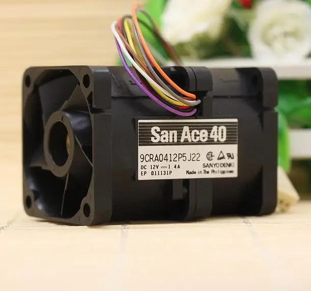 Sanyo 9CRA0412P5J22 12 V 1.4A 4056 40*40*56 мм 4 см 8 линия 1U шасси, сильный вентилятор