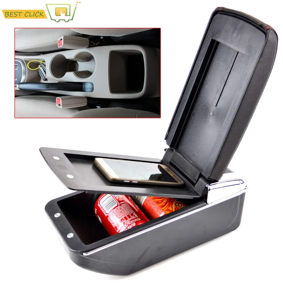 

Large Armrest For Hyundai Accent Solaris 4 (RB) Verna 2011-2016 Arm Rest Center Console Storage Box Leather Support Cover 2015