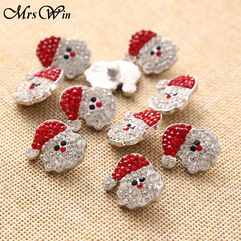 

6pcs/lot Christmas Snap Jewelry Santa Claus Sock 18mm Snap Button fit Leather Metal Snap Bracelet Necklace Merry Christmas gift