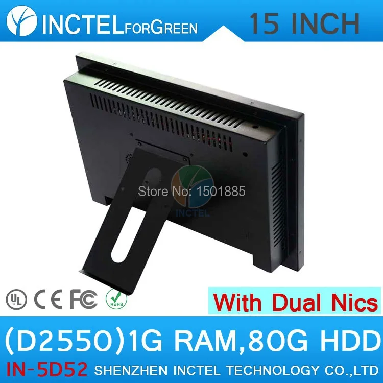 

15 inch Touchscreen ALL IN ONE PCs with 5 wire Gtouch 4: 3 6COM LPT LED touch 1G RAM 80G HDD Dual 1000Mbps Nics