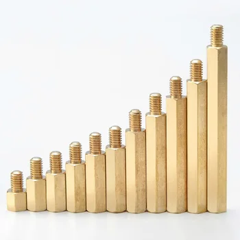 

100pcs M3 brass single head screw hexagon isolation column copper screws M3*4+6