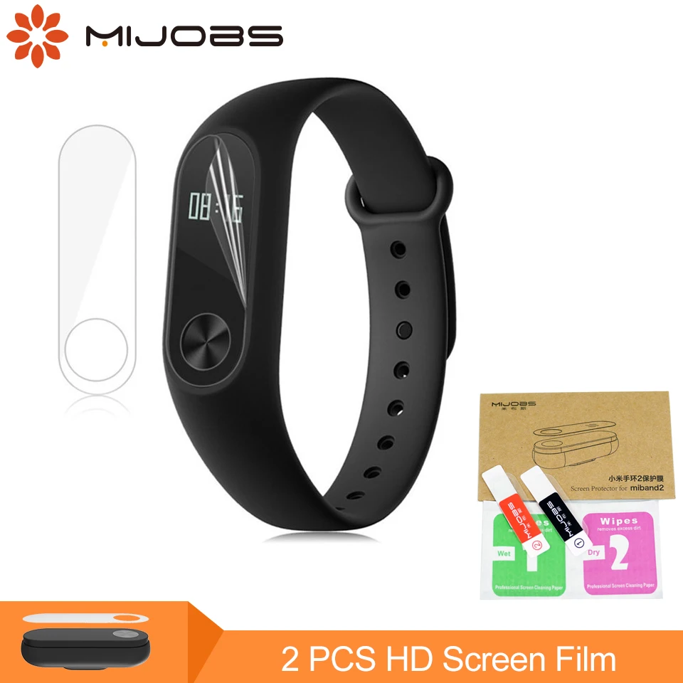 

Mijobs 2pcs/pack for Xiaomi Mi Band 2 Strap Screen Protector Miband2 Mi band 2 HD Ultra Thin Anti-scratch Screen Protective Film