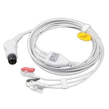 Универсальный, 6pins, цельный 3 подводящий кабель ЭКГ для монитора зажимы из-за цветопередачи монитора Mindray PM7000/8000/9000