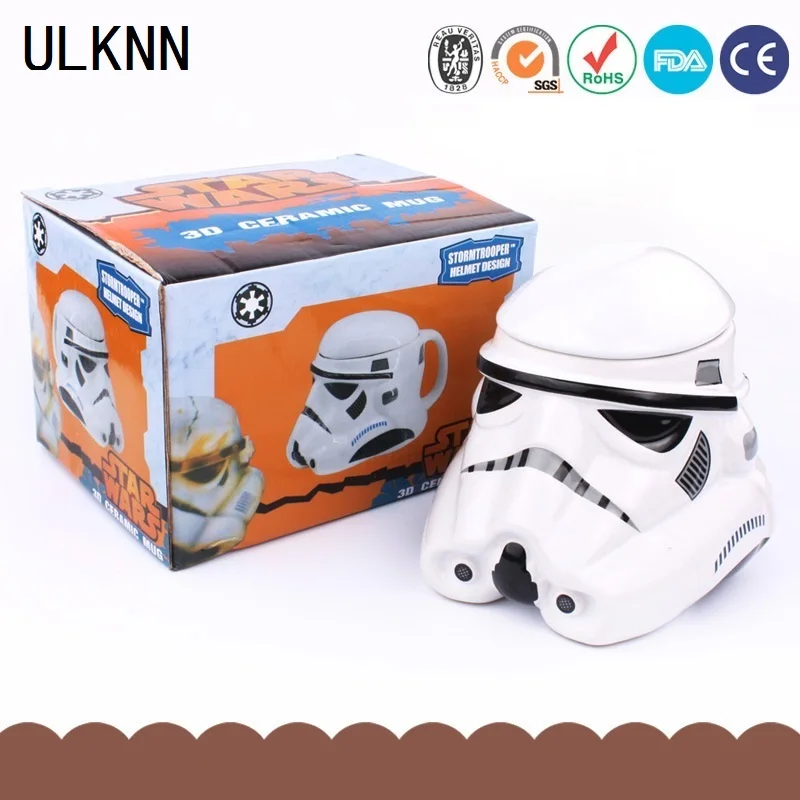 ULKNN Star Wars кружка Дарт Вейдер воин Белый 3D чашка для напитков с Ложка Крышка