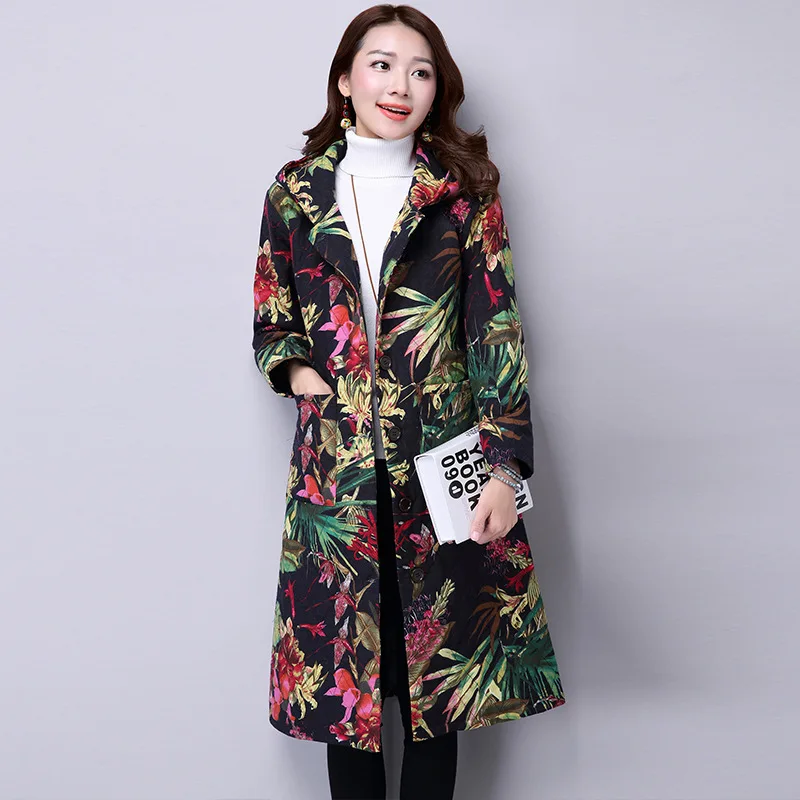 Et Parkas 4 1 Pardessus Manches Veste Épais 2 Chinois Mode Coton Femmes 3 Plein Automne Long Style Capuchon À Lin Hiver Manteau 1Bwa0a