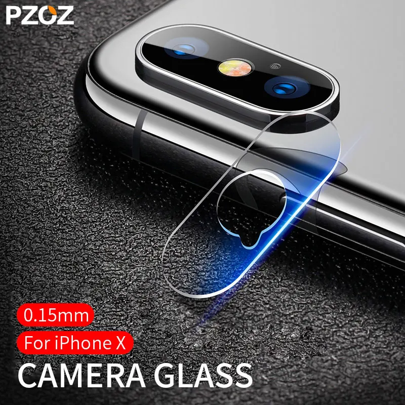 Koop PZOZ Voor iPhone X XS Camera Len Protector Gehard Glas 0.15mm Film Bescherming Cover Back Lnes Voor iPhoneX Max beschermende Glas