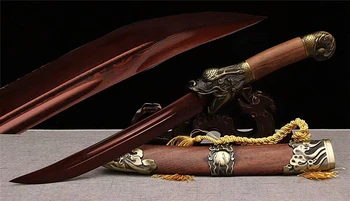 

Top Quality Hunting Knife Tanto Sword Sharp Red Damascus Steel Blade Dragon Handle Full Tang