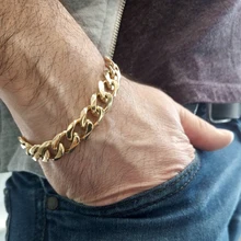 5-11mm Men's Bracelet Cuban Link Chain Bracelets For Men Women Punk Hip Hop Jewelry 8-10"