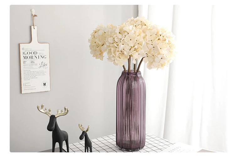 JAROWN Artificial Hydrangea Flowers European Style Retro Dry Hydrangea Simulation Fake Flower Branch Wedding Home Interior Decor (2)