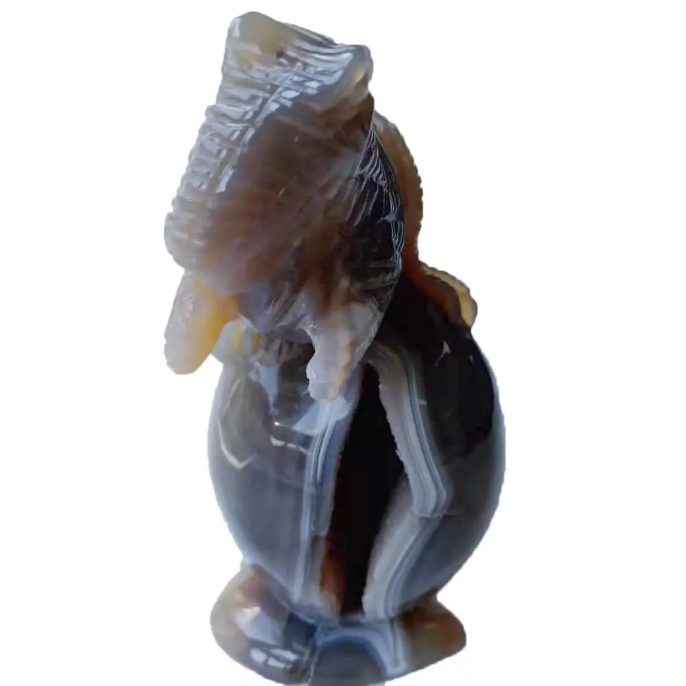 

High Quality 6.1inch Agate Geode Dinosaur Shape Stone Realistic Cute Animal Hand Polished For Gift &Home Decor WYQ