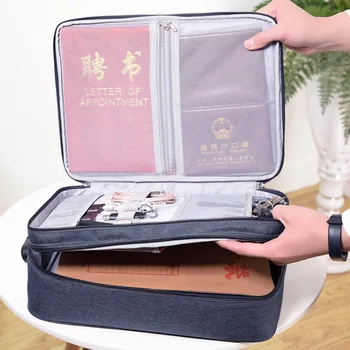 

Double Layer Multi-functional Document Bags Zip Tote Business Briefcases Handbag Portable Waterproof Cloth Organized Accessories