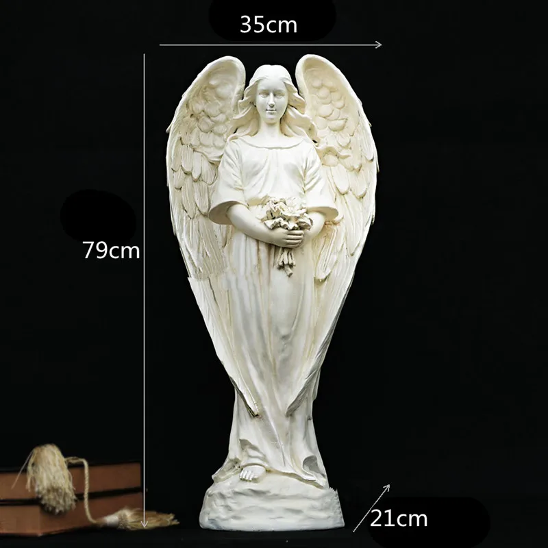 

Retro Statue Of Liberty Bust Figure Angel Statue Gypsum Resin Craftwork Continental Desktop Home Decorations Collectible L2161