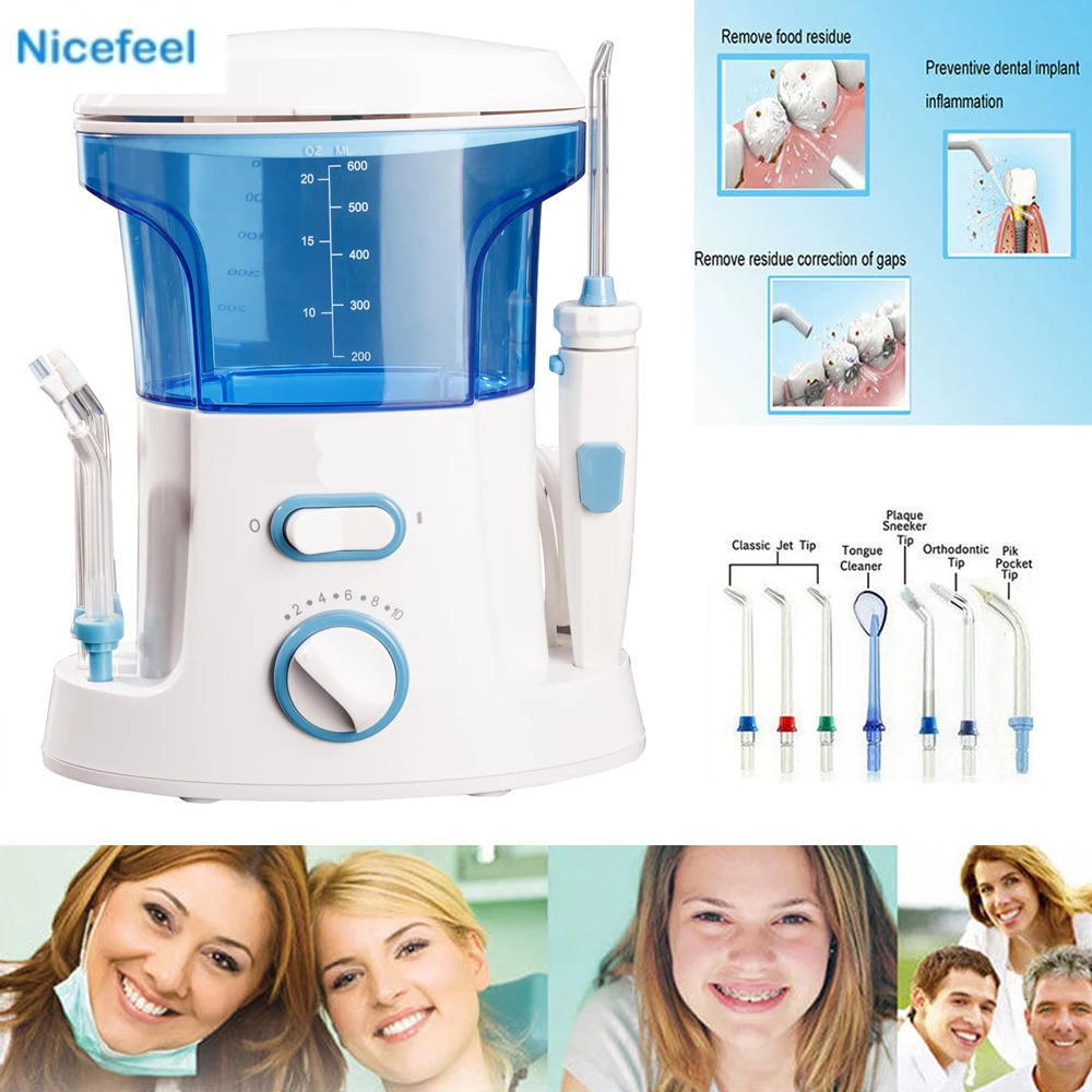 New 600ml Oral Irrigator Dental Teeth Water Flosser Flossing Set Tooth Cleaner Pick Machine With 7 Jet Tips EU US UK Plug | Красота и
