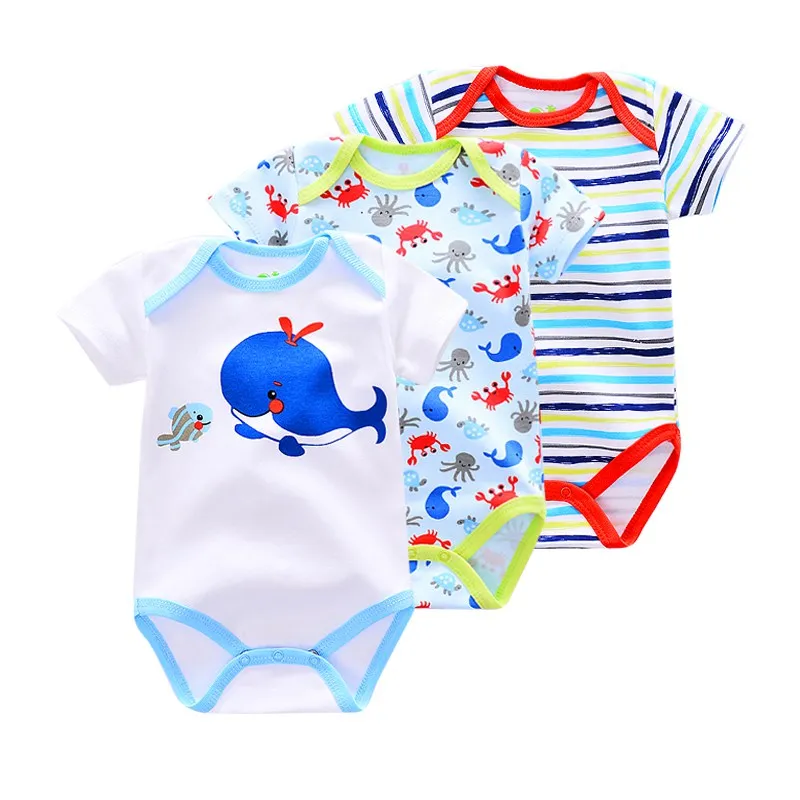 Комбинезоны для новорожденных х/б 3 шт./лот|baby bodysuits|newborn baby bodysuitbaby cotton bodysuits |