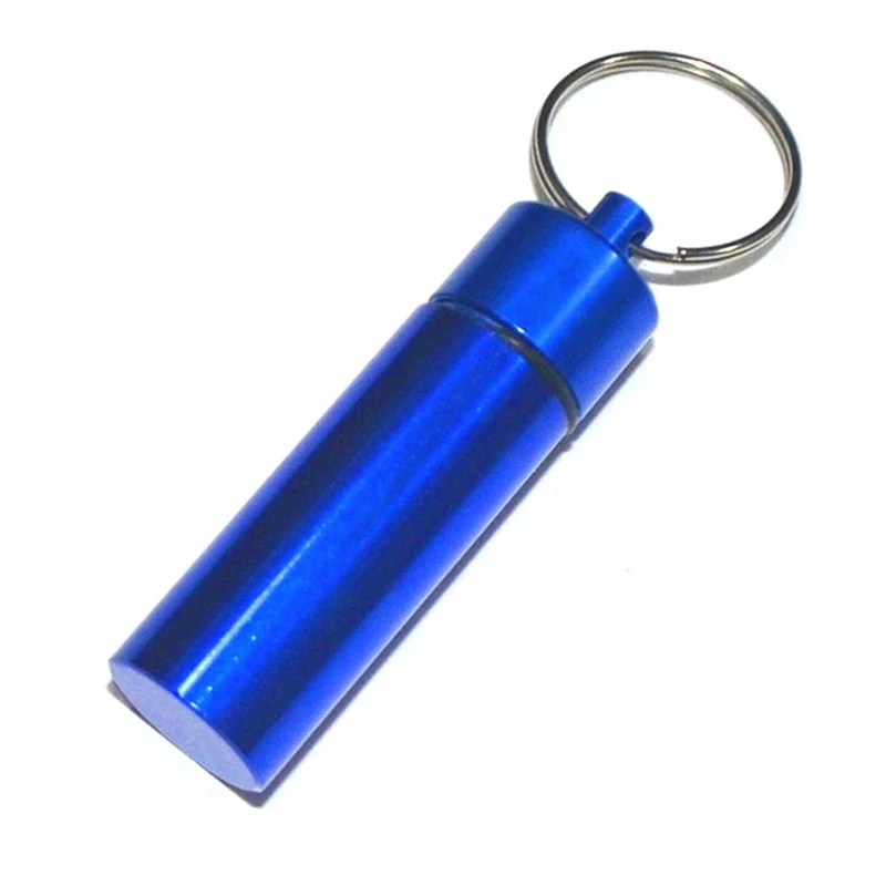 1PC Waterproof Aluminum Pill Box Case Bottle Cache Drug Holder Container Keychain Medicine Box Health Care