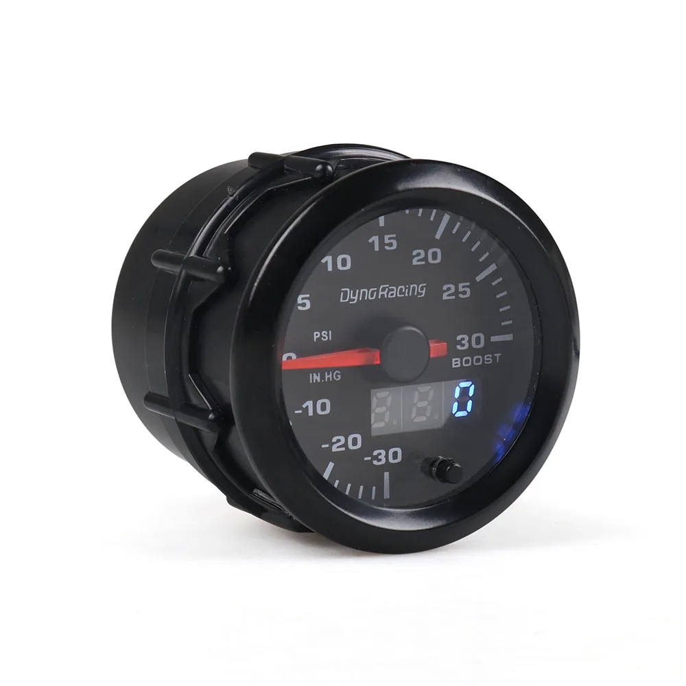 Dynoracing 2 ''52 мм двойной дисплей Turbo Boost gauge PSI 7 цветов светодиодный Boost метр с шаговым двигателем автомобильный измеритель BX101496