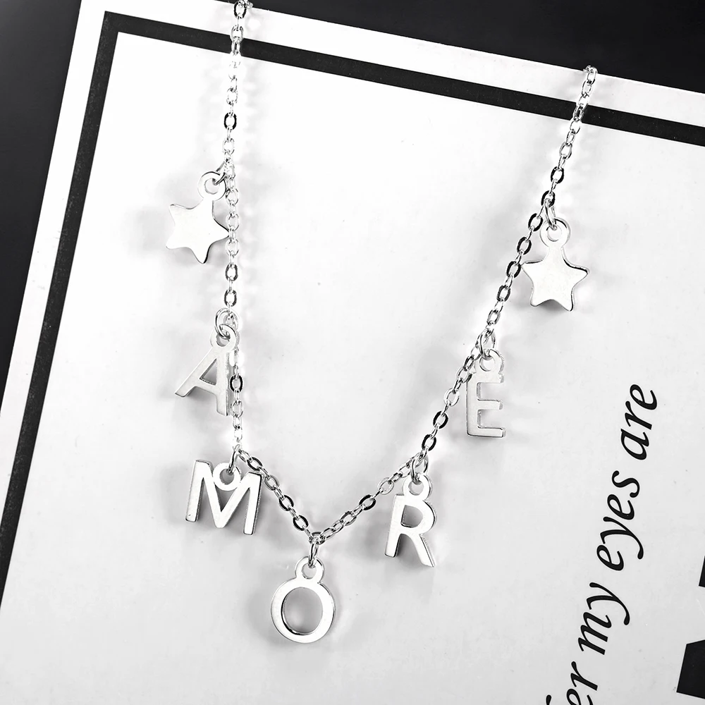 L11 Personalized Custom Name Necklace for Woman Necklaces & Pendants 925 Silver Customized Name Charms Necklace Birthday Gift (3)