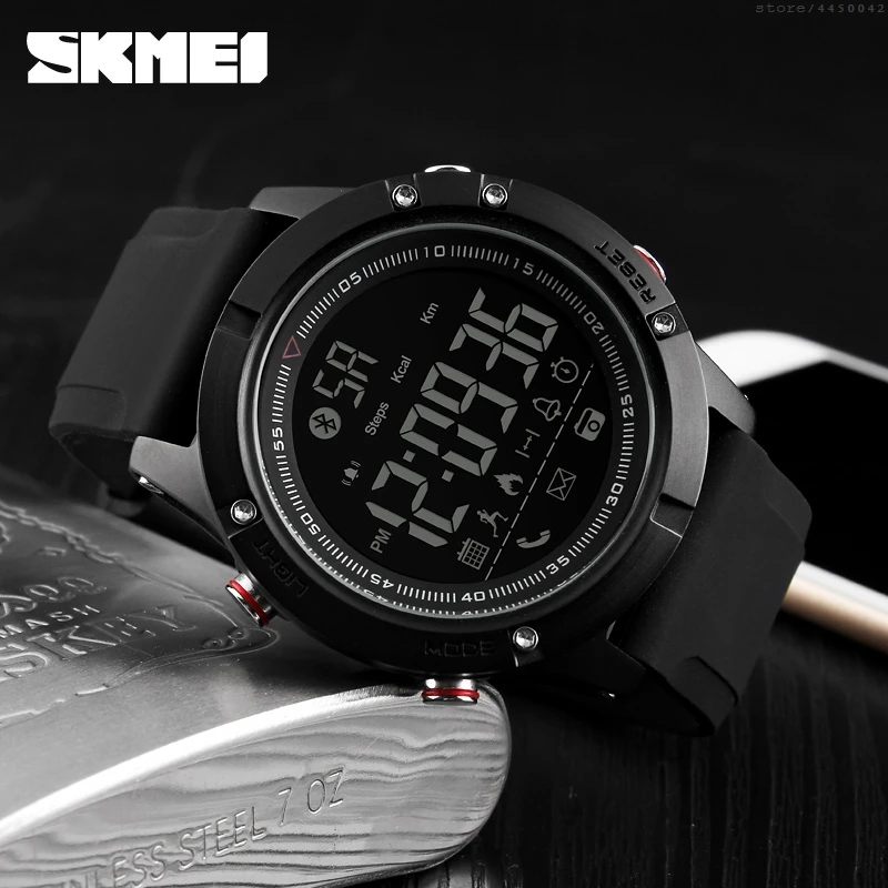 SFMEI Спортивные Bluetooth Цифровые наручные часы модные Smart Watch Для мужчин шагомер