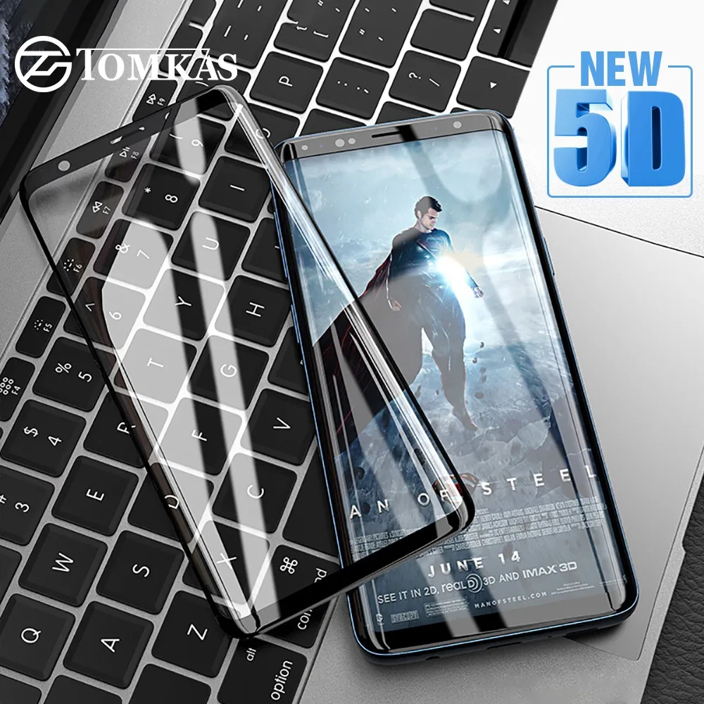 

TOMKAS 5D Glass For Samsung Galaxy S8 S9 Plus Screen Protector Film Full Cover Curved Edge For Galaxy Note 9 8 Screen Protector