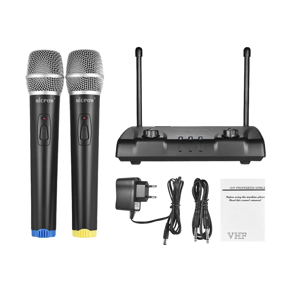 MICPOW W 10 VHF Wireless Microphone Mic System Dual