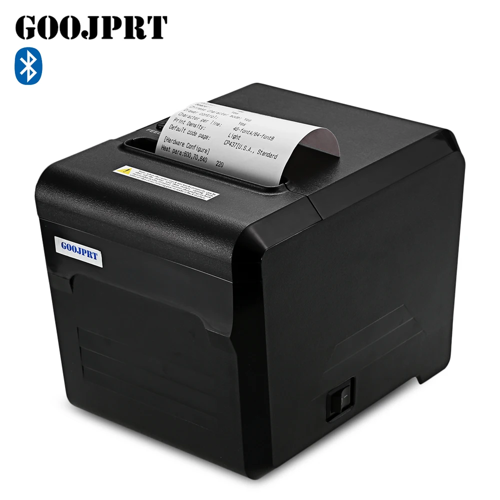 

GOOJPRT JP80A Bluetooth Thermal Printer 80mm Wireless Receipt Machine 260mm/s with USB Serial Port for Android iOS EU Plug