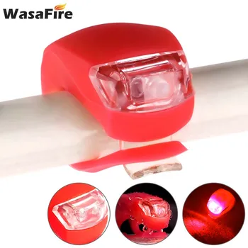 

WasaFire Red/Black/Blue Bicycle Lights Silicone Safety Warning Light Helmet LED Flash Light Front Rear Tail Head Lamp Bike Light
