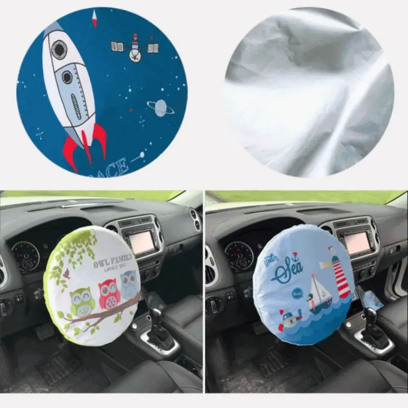 

Anti Heat Protection Car Sunscreen Auto Part Steering Wheel Cover Sun Shade Heat 38cm Diameter