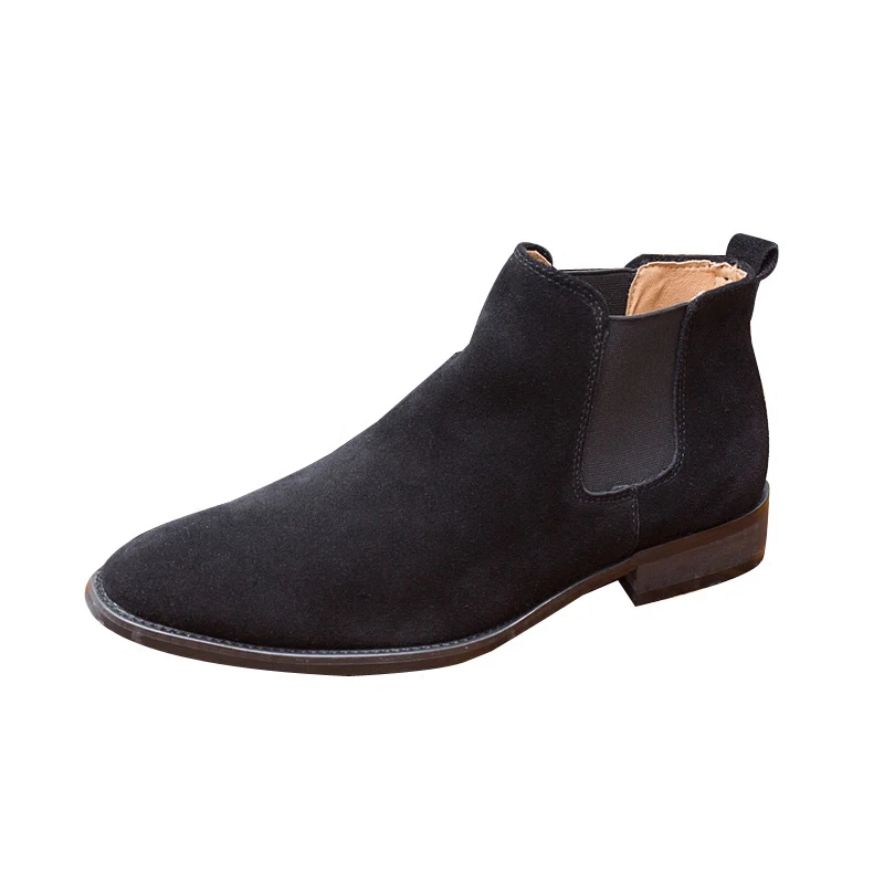 

2019 Chelsea Boots Men 's Boots Casual Pointed Toe Fall Winter Cow Suede Male Boots Short Tube Homme Shoes Handsome Guy 40-45