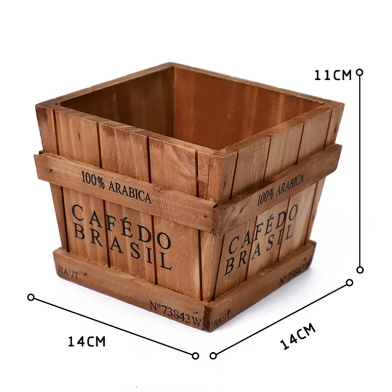 Квадратное деревянное суккулентное растение Цветочная кровать горшок коробка садовый горшок для хранения дома мясистые цветы садовые балконные горшки маленькие украшения - Цвет: A3