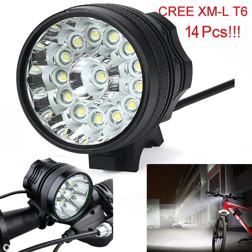 ISHOWTIENDA Usb Rechargeable Bike Light Front 34000LM 14 x CREE XM-L T6 LED 6 x 18650 Bicycle Cycling Light Waterproof Lamp ISHOWTIENDA Usb Rechargeable Bike Light Front 34000LM 14 x CREE XM-L T6 LED 6 x 18650 Bicycle Cycling Light Waterproof Lamp