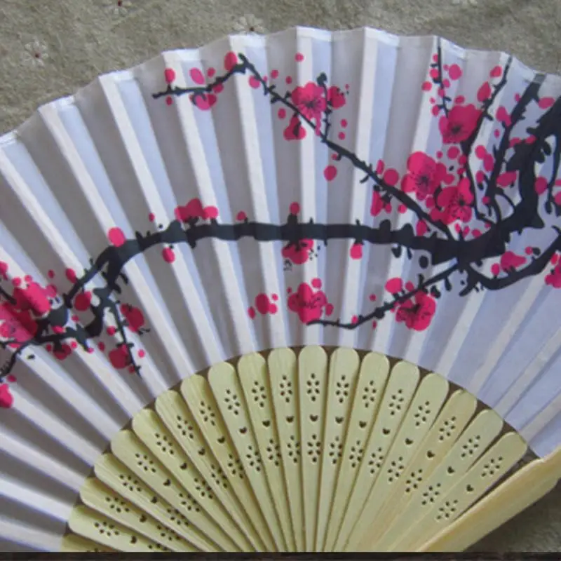 Китайский складной ручной вентилятор японский Вишневый Дизайн Шелковый костюм вечерние