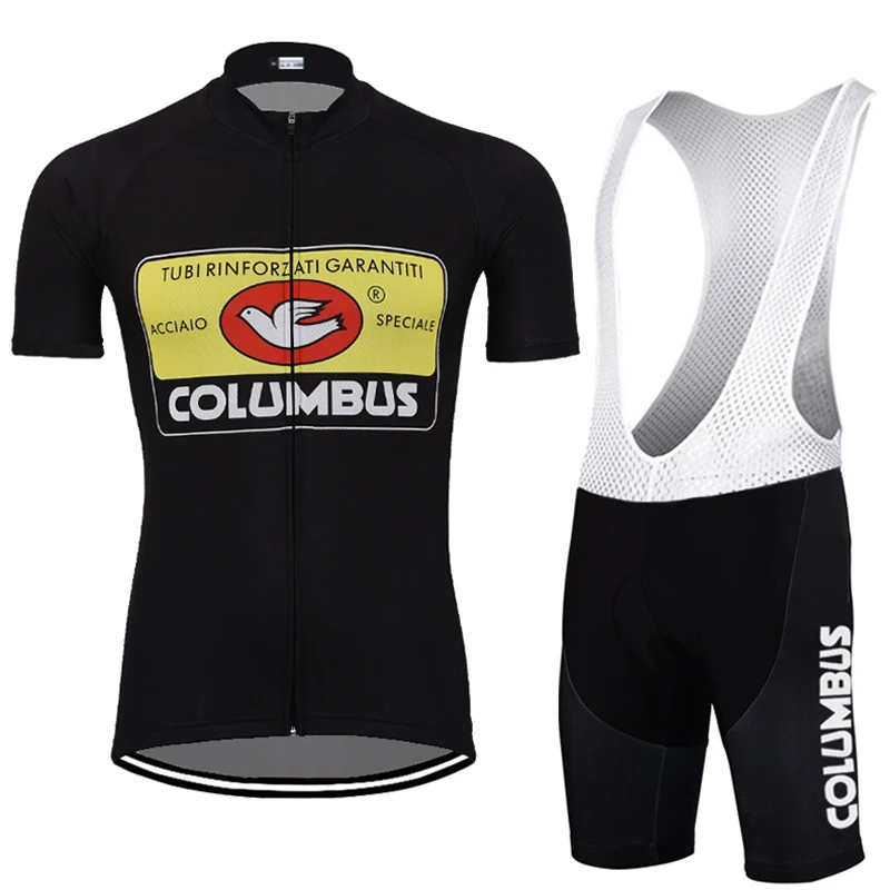 

NEW Men's black cycling jersey kit Retro riding Short Sleeve cycling Sets clothing wear Bib Shorts Lycra Can