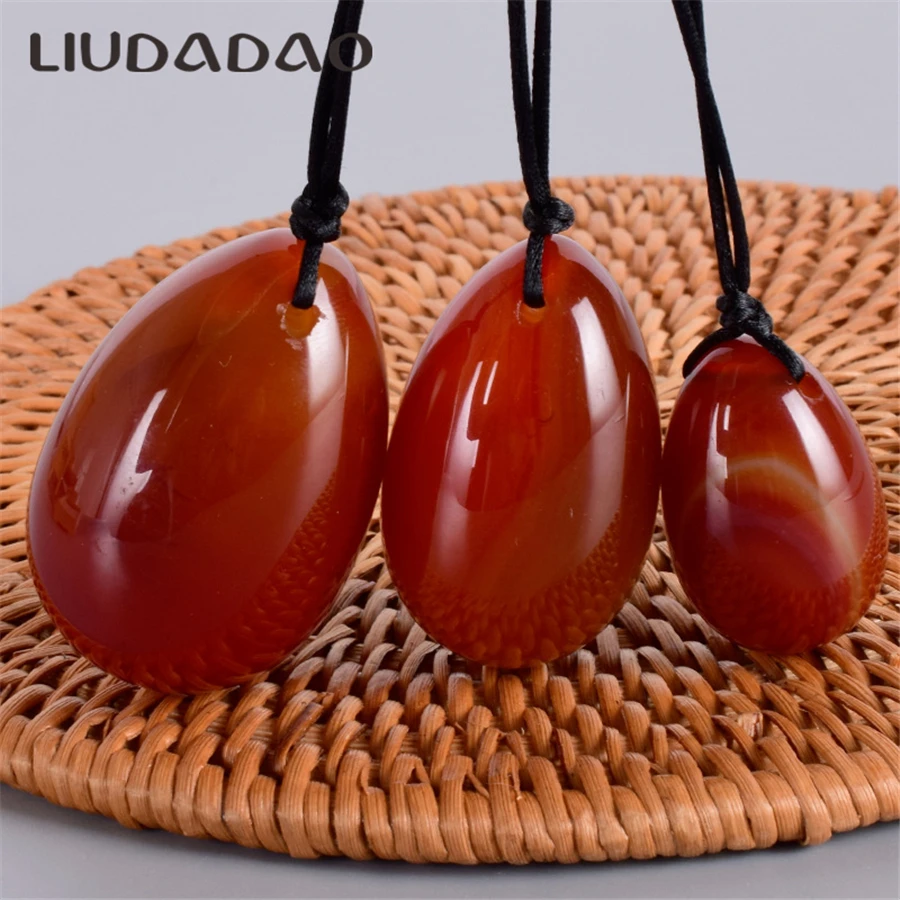 

Red Carnelian Yoni Eggs Drilled Egg For Women Pelvic Floor Ben Wa Ball Body Kegel Exerciser Relax Body Health Care Massager Tool