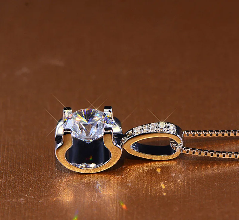 Ювелирные изделия 18 К золото синтетический бриллиант Цепочки и ожерелья Свадебные подарки HI002