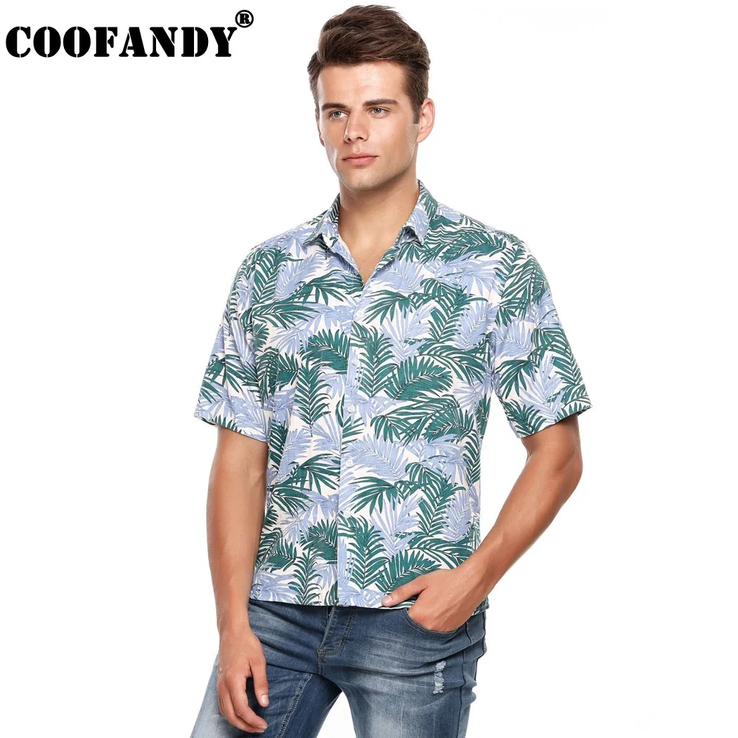 COOFANDY Men Shirts Stylish Male Wear Mens Cool Nights Tropical Half